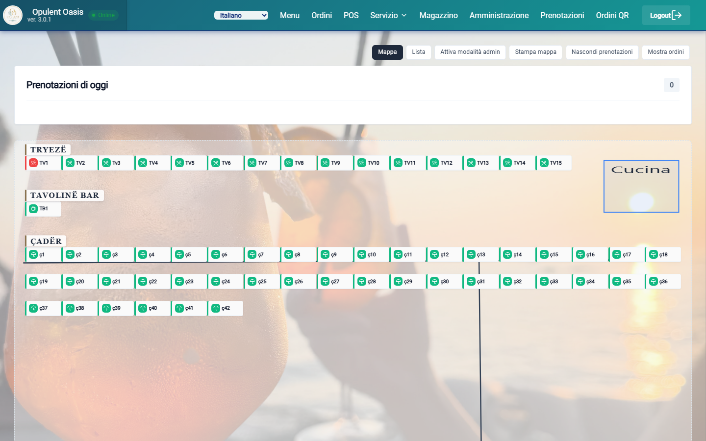 Service / tables map